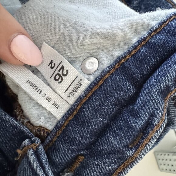 Loft 90’s Straight Jeans Women’s 26 2 Ultra High Rise Medium Wash Denim - Picture 5 of 8